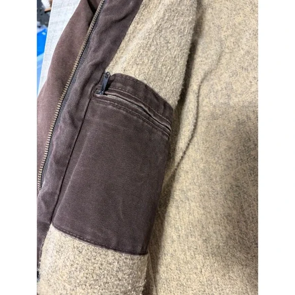 Carhartt Women's Sherpa Lined Canvas Work Jacket Brown Regular Large WCI081 - Picture 14 of 16